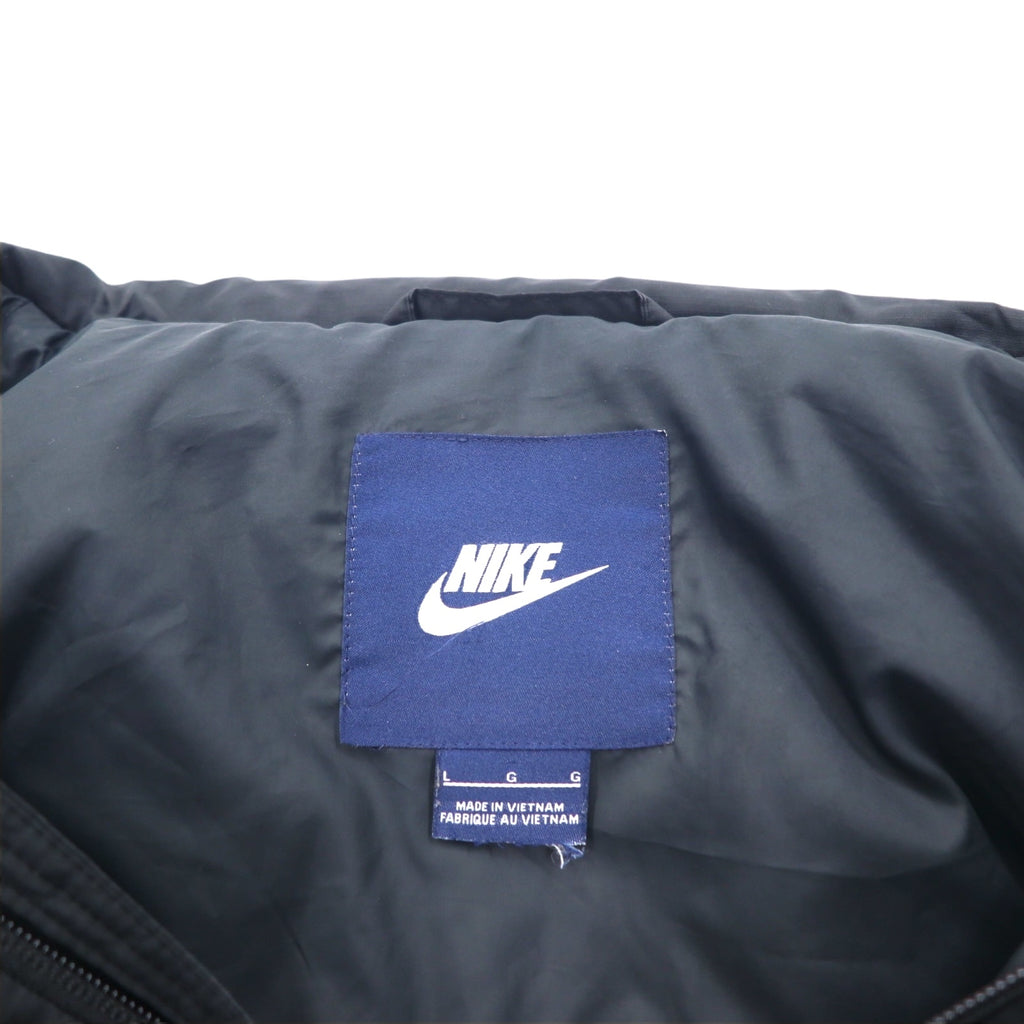 NIKE フード着脱式 550フィルパワー ダウンジャケット L ブラック ダブルジップ ドローコード 546051-010