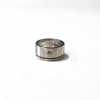BURBERRY BLACK LABEL Silver Ring, Size 18, 925 Silver, Horse Logo Engraved