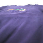 90s FIELD TASTED by OUTDOOR LIFE Sweatshirt XL Navy Cotton Fleece Lining Embroidery Animal Paki Cotton