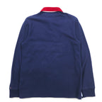 TOMMY HILFIGER Big Size Rugby Shirt M Navy Cotton Embroidered Emblem Logo