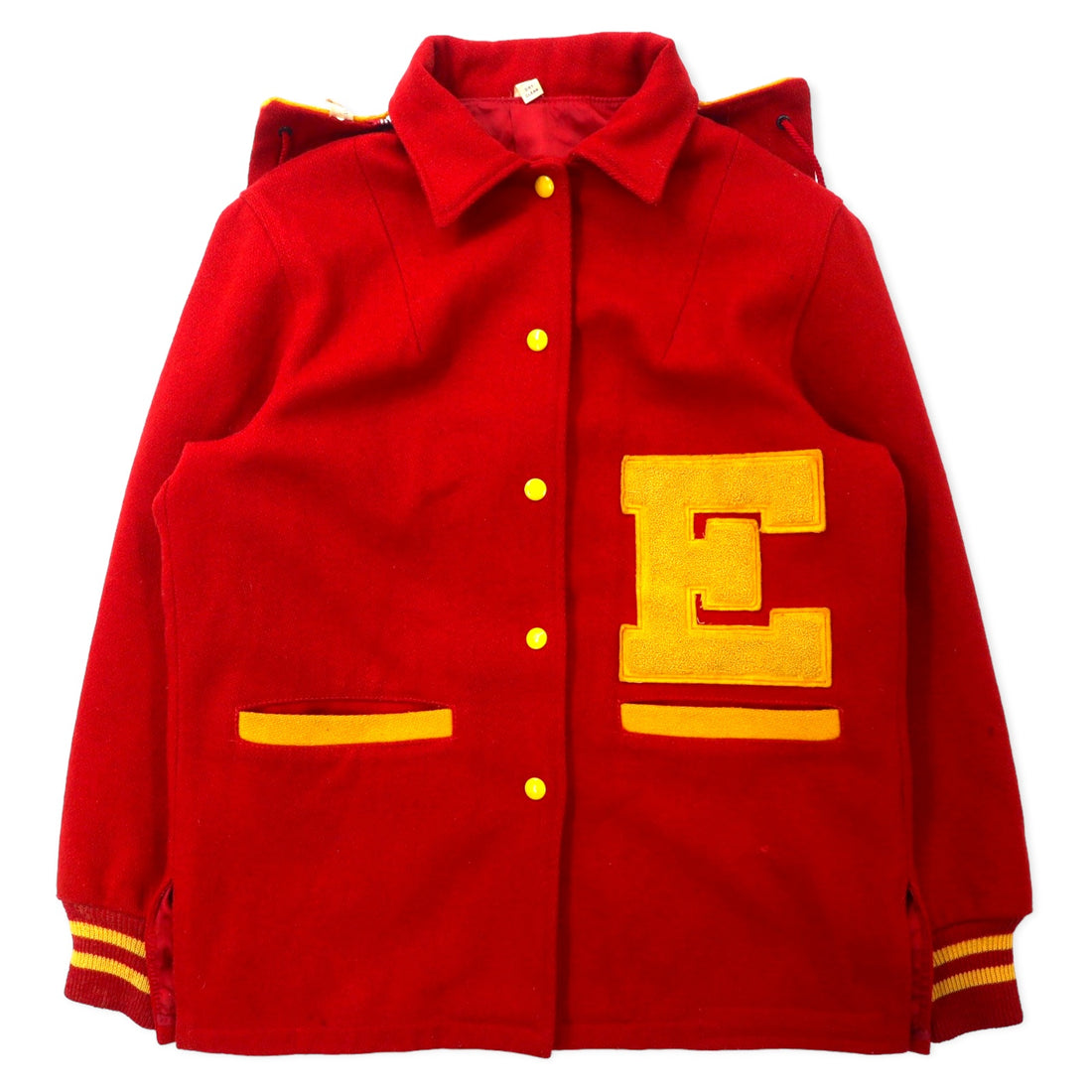 BUTWIN Made in USA 60's Stadium Jacket Award Jacket 14 Red Wool Rod-shaped TALON Zip Rabbit Hood Detachable