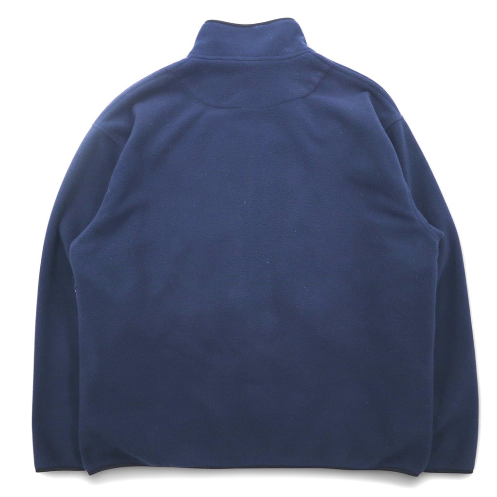 Champion Half Zip Fleece Jacket L Navy Polyester One Point Logo Embroidery