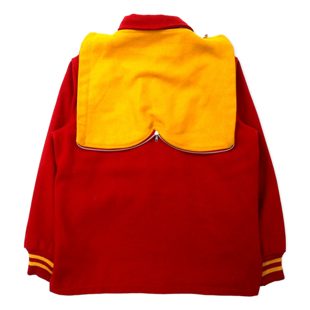 BUTWIN Made in USA 60's Stadium Jacket Award Jacket 14 Red Wool Rod-shaped TALON Zip Rabbit Hood Detachable