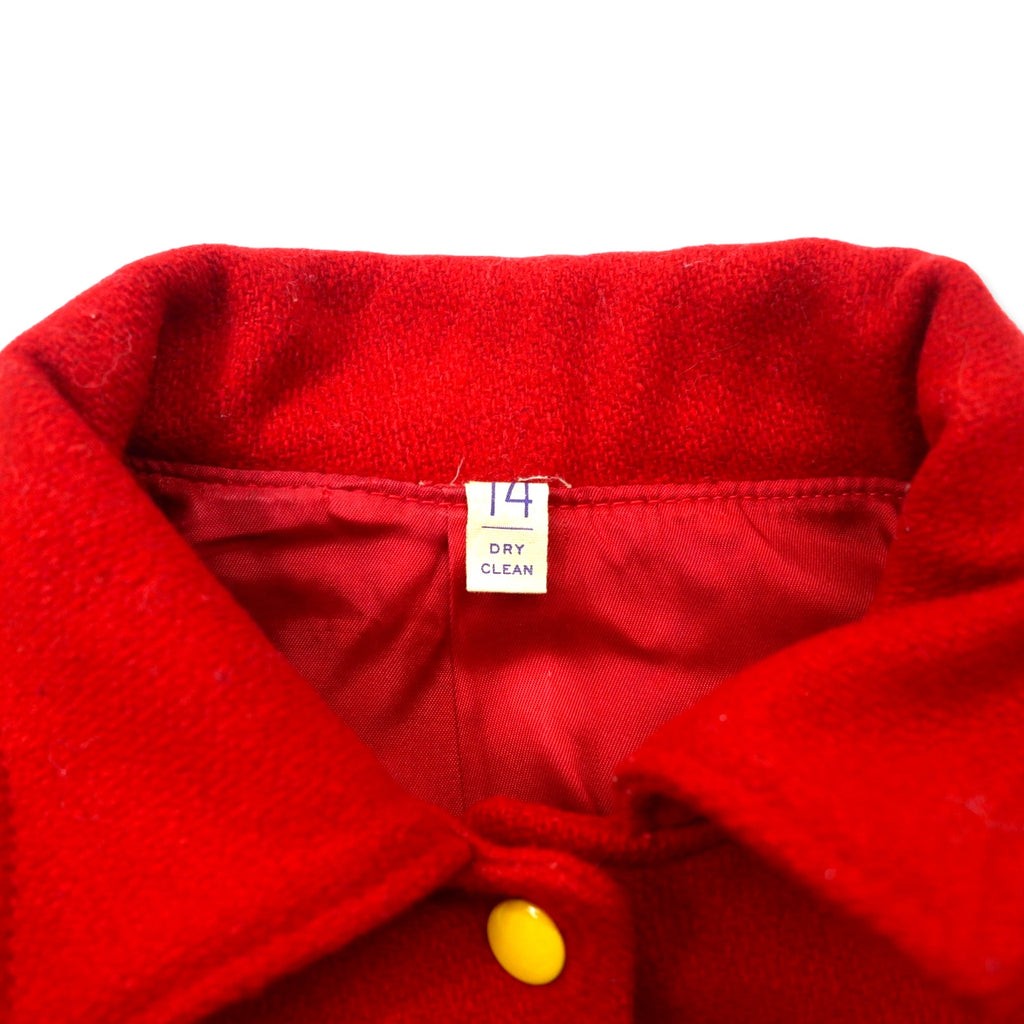 BUTWIN Made in USA 60's Stadium Jacket Award Jacket 14 Red Wool Rod-shaped TALON Zip Rabbit Hood Detachable