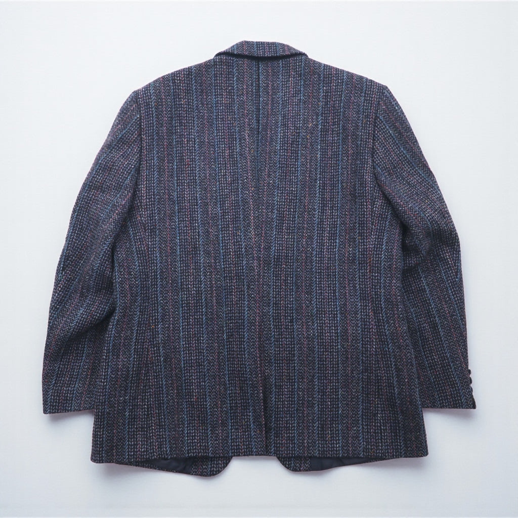 Harris Tweed ツイード 2B テーラードジャケット ブレザー L ウール ヘリンボーン ストライプ BIRKDALE スコットランド製