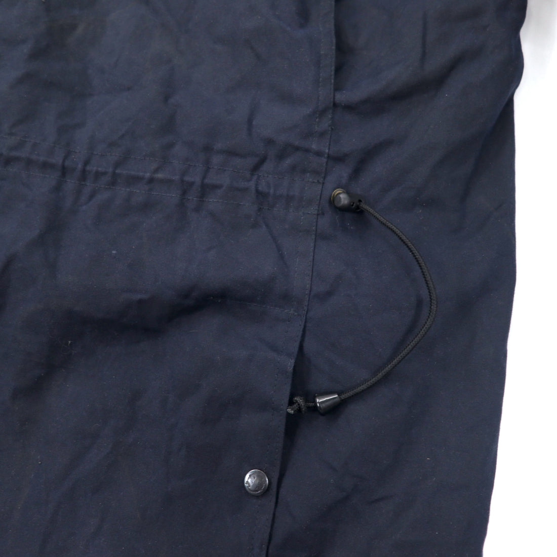 OUTBACK Australian made oiled jacket, XXL, navy, cotton, leather trim, check lining, detachable hood, drawcord