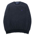 POLO RALPH LAUREN Crew Neck Pima Cotton Knit Sweater, Medium, Gray, Small Pony Embroidery