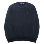 POLO RALPH LAUREN Crew Neck Pima Cotton Knit Sweater, Medium, Gray, Small Pony Embroidery