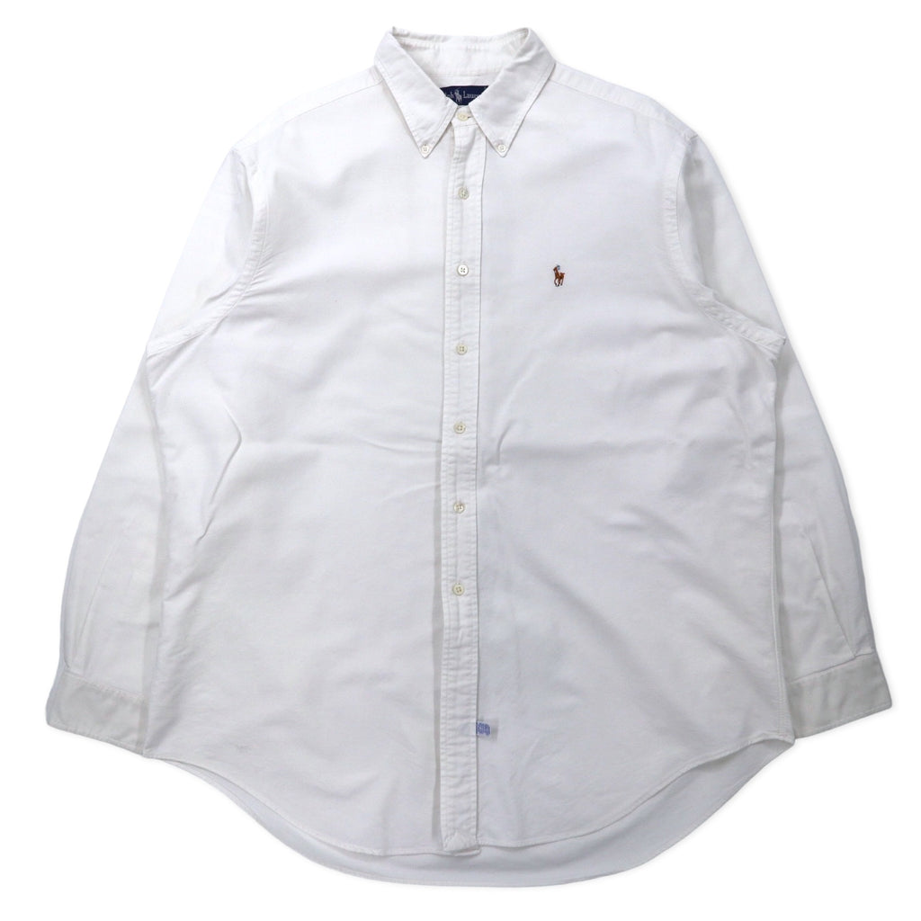 日本然リトテ-古着オンライン-Ralph Lauren オックスフォード ボタンダウンシャツ 17.5-35 ホワイト コットン スモールポニー刺繍 ビッグサイズ-Ralph Lauren Oxford button-down Shirts 17.5-35 White Cotton Small Pony Embroidery Big Size