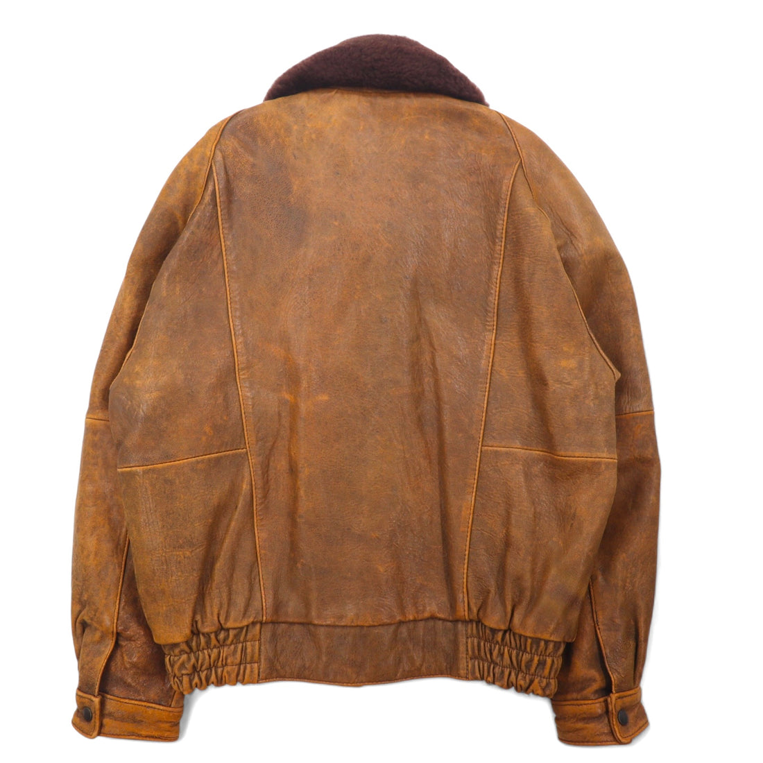 EVANS ENTERPRISES G-1 Lambskin Bomber Jacket, Lambskin Flight Jacket, Bomber Jacket, L, Brown, Sheepskin, Detachable Fleece Collar