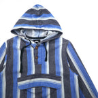 stussy Chanel logo Mexican hoodie L Blue striped cotton back logo print