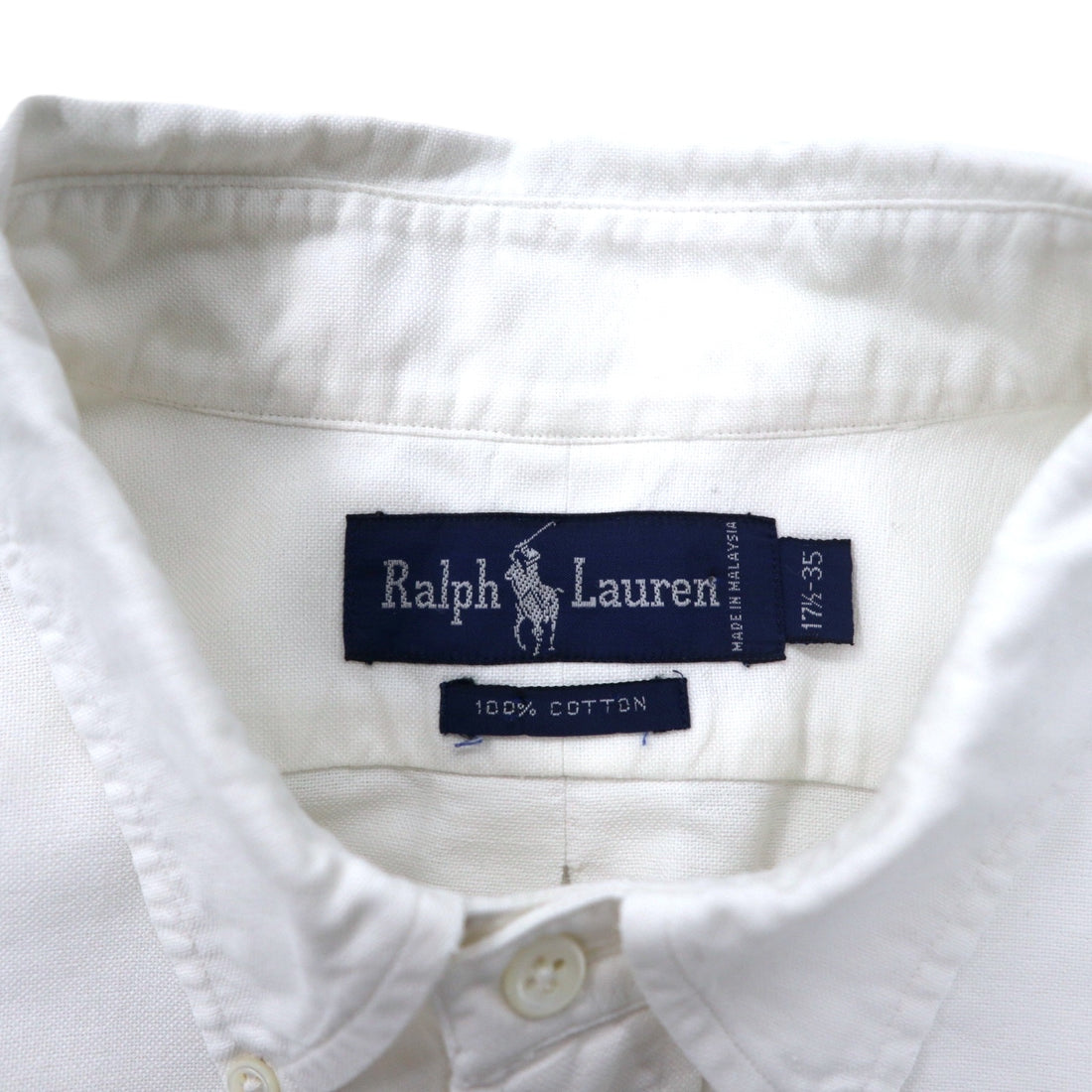 Ralph Lauren Oxford Button-Down Shirt, 17.5-35, White Cotton, Small Pony Embroidery, Big Size