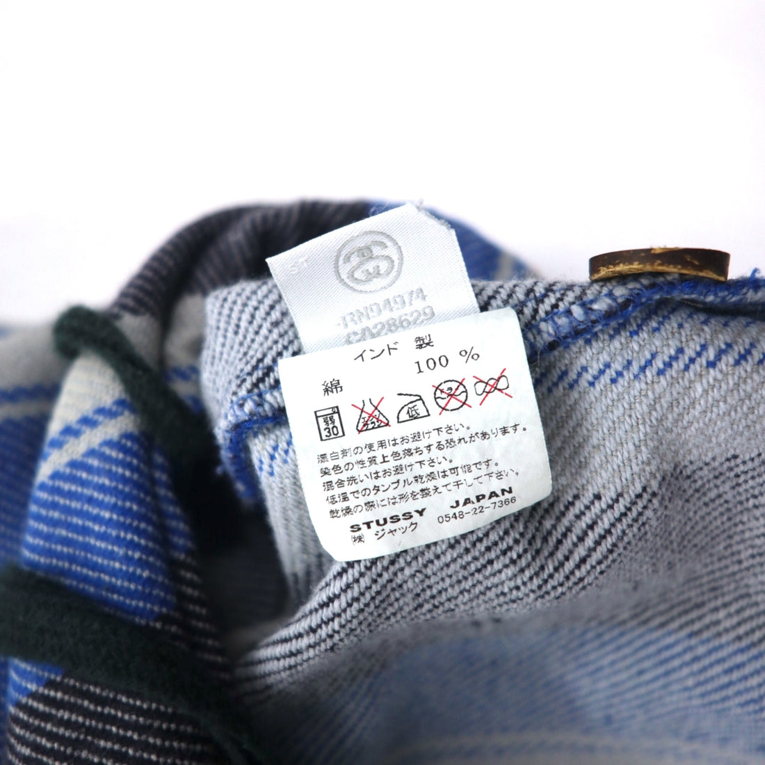 stussy Chanel logo Mexican hoodie L Blue striped cotton back logo print