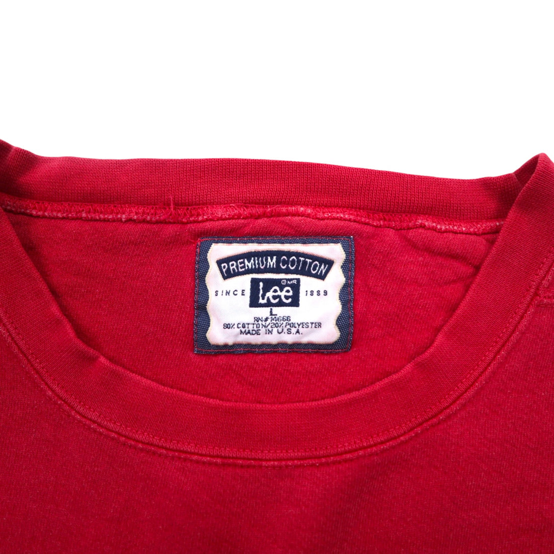 Lee 90s USA Made Premium Cotton Sweatshirt L Red Cotton Embroidery Arch SANIBEL ISLAND
