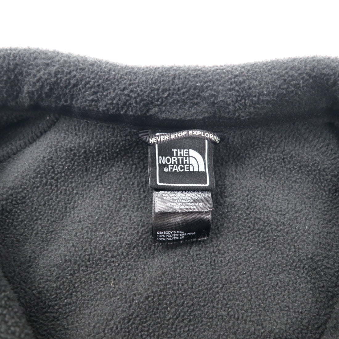THE NORTH FACE Full Zip Fleece Jacket L Black Polyester One Point Logo Embroidery