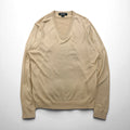 Brooks Brothers セーター Vネック シルクニット セーター L ベージュ コットン COUNTRY CLUB