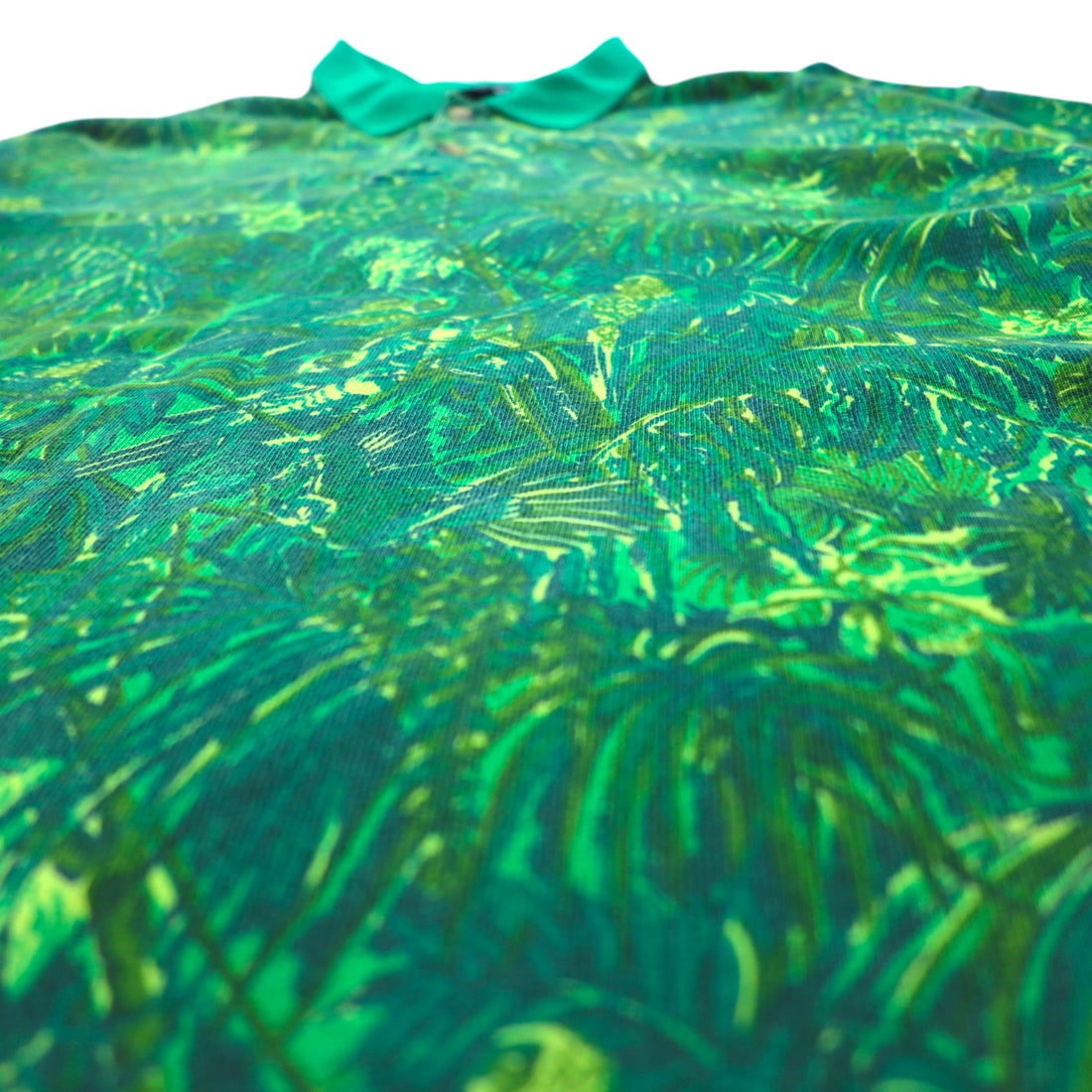 nautica 90s big size long sleeve polo shirt L green cotton all-over camouflage botanical