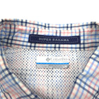 Columbia PFG Super Bahama UV Protection Omni-Shade Bahama Fishing Shirt L White Blue Check Nylon FM7190