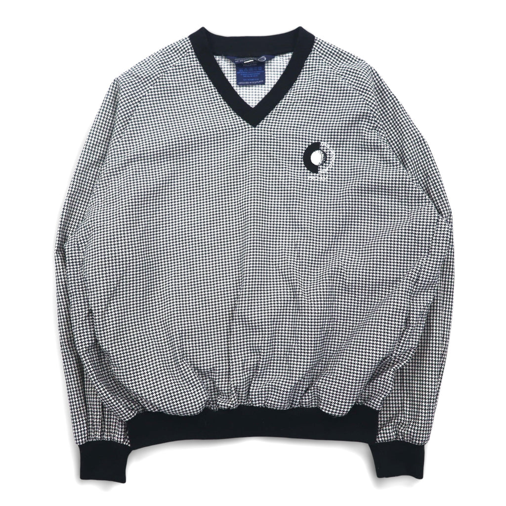 SUNDERLAND of SCOTLAND Made in Scotland Piste Pullover Nylon Jacket L White Houndstooth