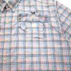 Columbia PFG Super Bahama UV Protection Omni-Shade Bahama Fishing Shirt L White Blue Check Nylon FM7190