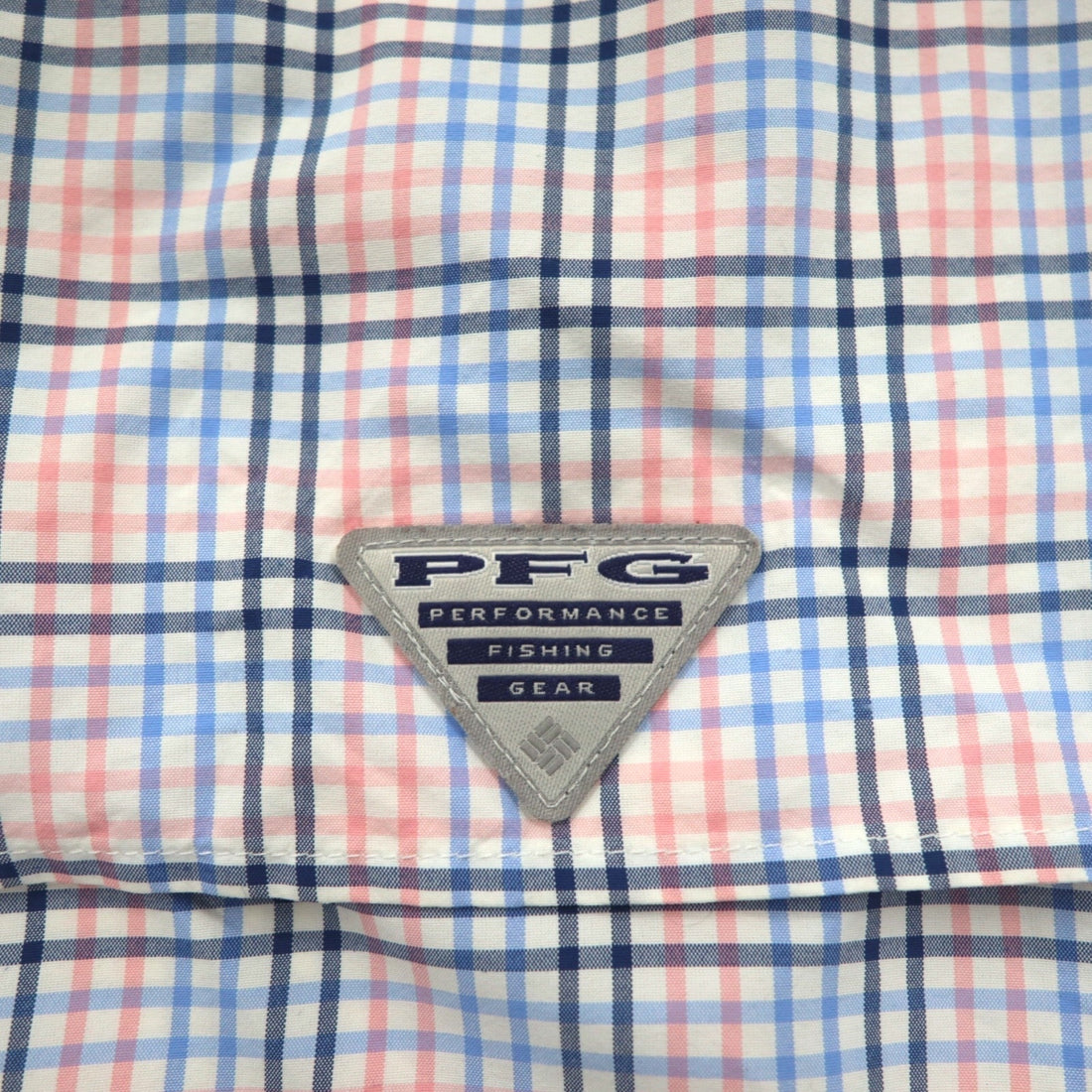 Columbia PFG Super Bahama UV Protection Omni-Shade Bahama Fishing Shirt L White Blue Check Nylon FM7190