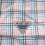 Columbia PFG Super Bahama UV Protection Omni-Shade Bahama Fishing Shirt L White Blue Check Nylon FM7190
