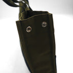 HERMES Foul Tou MM Tote Bag, Khaki Canvas, Two-Tone, Made in France