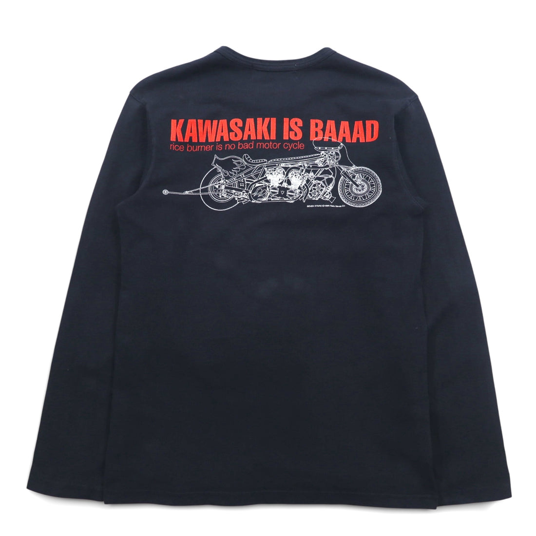 90s SOTQ Long Sleeve T-Shirt Long TL Black Kawasaki kawasaki is BAAAD Double-sided Print MOTORWN Exclusive