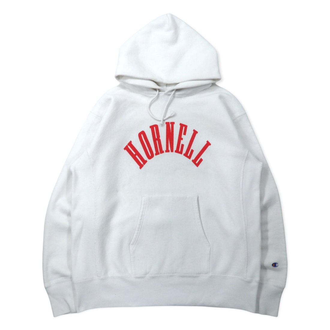 日本然リトテ-古着オンライン-Champion リバースウィーブ パーカー XXL ホワイト コットン 裏起毛 HORNELL 染み込みプリント 青単タグ 復刻 REVERSE WEAVE Pullover Hooded SWEATSHIRT C3-W111-Champion Reverse Weave Hoodie XXL White Cotton brushed lining HORNELL Soaked Print Single Blue Tag Reprint REVERSE WEAVE Pullover Hooded SWEATSHIRT C3-W111