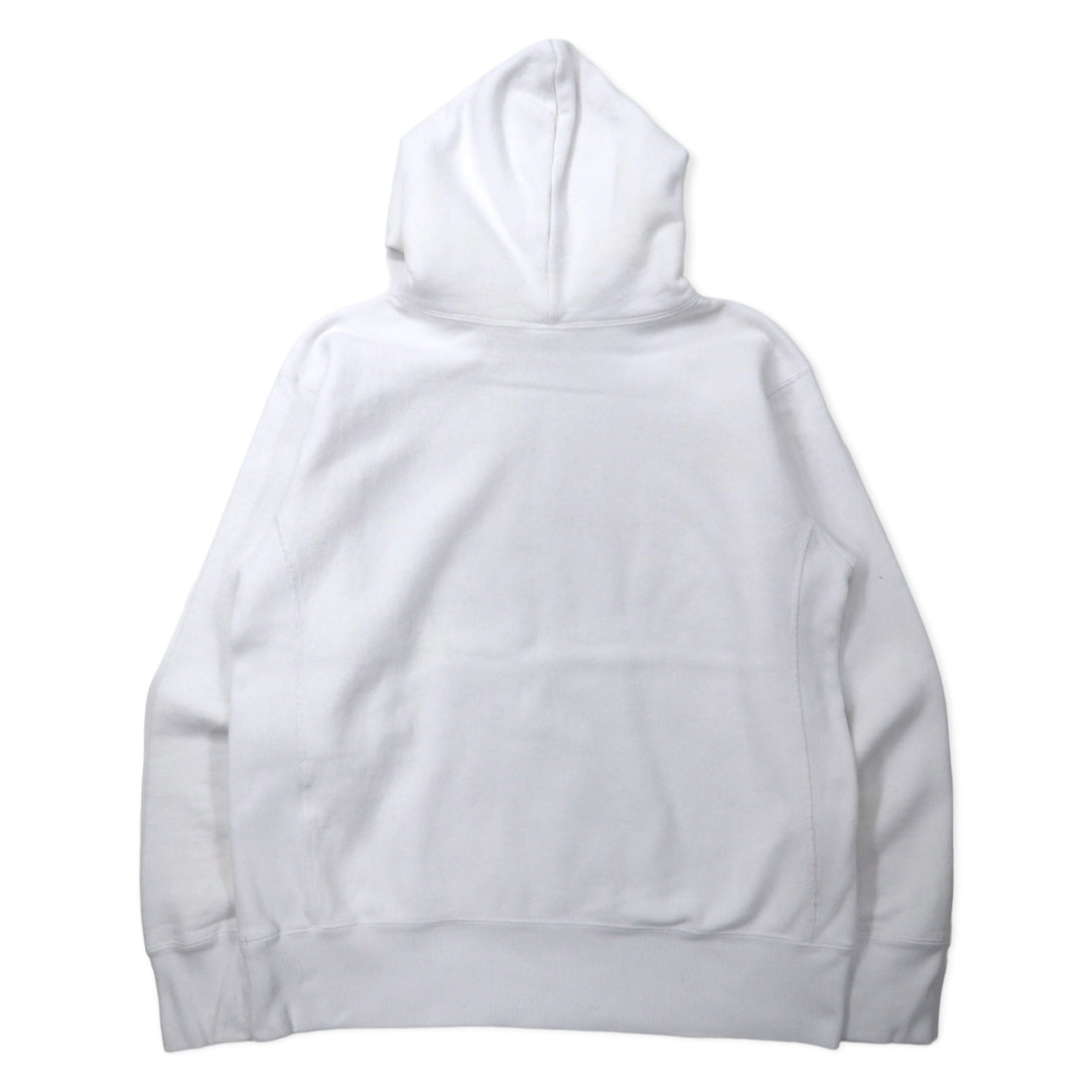 Champion Reverse Weave Hoodie XXL White Cotton Fleece Lining HORNELL Dye-In Print Blue Single Tag Reprint REVERSE WEAVE Pullover Hooded SWEATSHIRT C3-W111