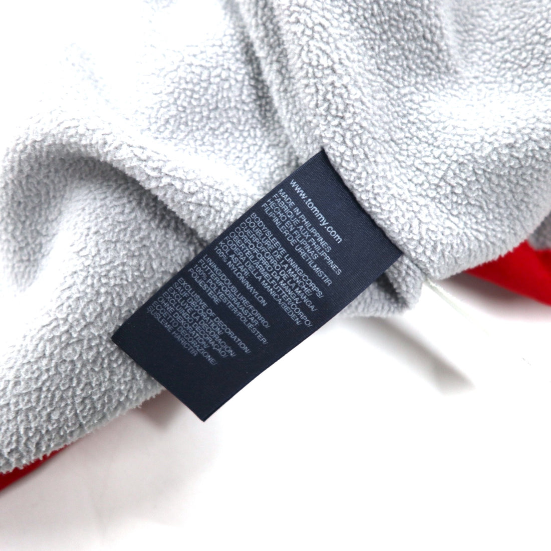 TOMMY HILFIGER セーリングジャケット L ネイビー レッド ナイロン フリースライナー フード収納式
