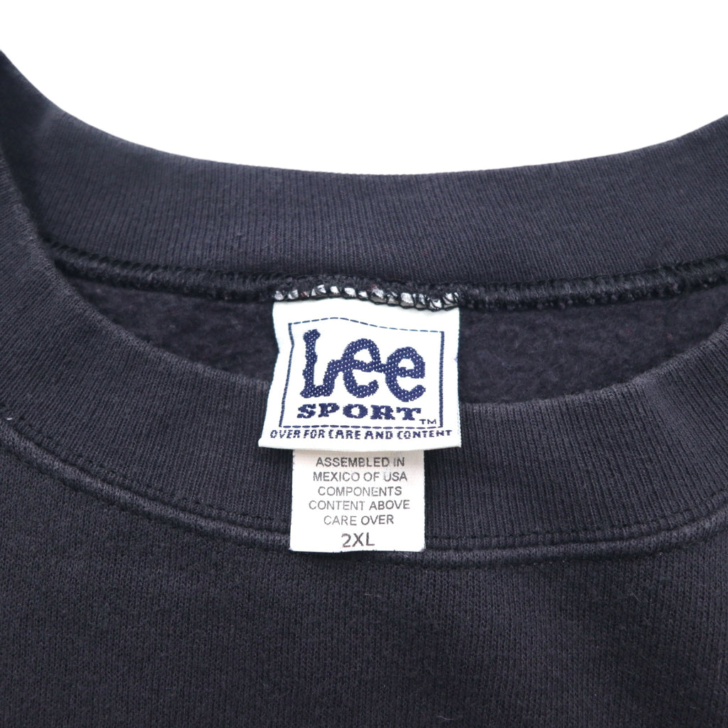 Lee SPORT 90s NFL Print Sweatshirt 2XL Black Cotton Fleece Lining PHILADELPHIA EAGLES