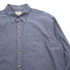 L.L.Bean 00s Chambray Button Down Shirt, Large, Blue Cotton, DUG3