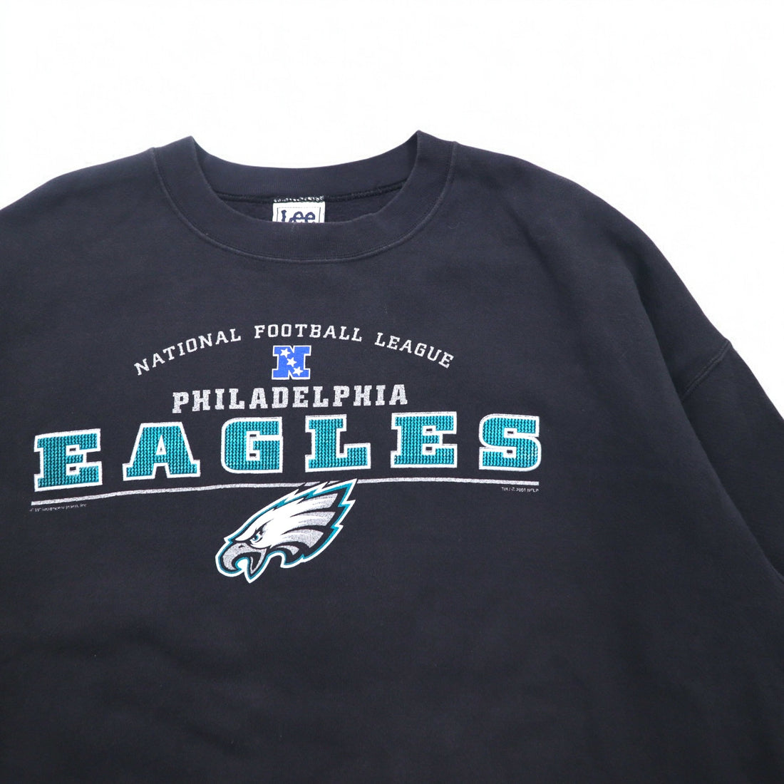 Lee SPORT 90s NFL Print Sweatshirt 2XL Black Cotton Fleece Lining PHILADELPHIA EAGLES