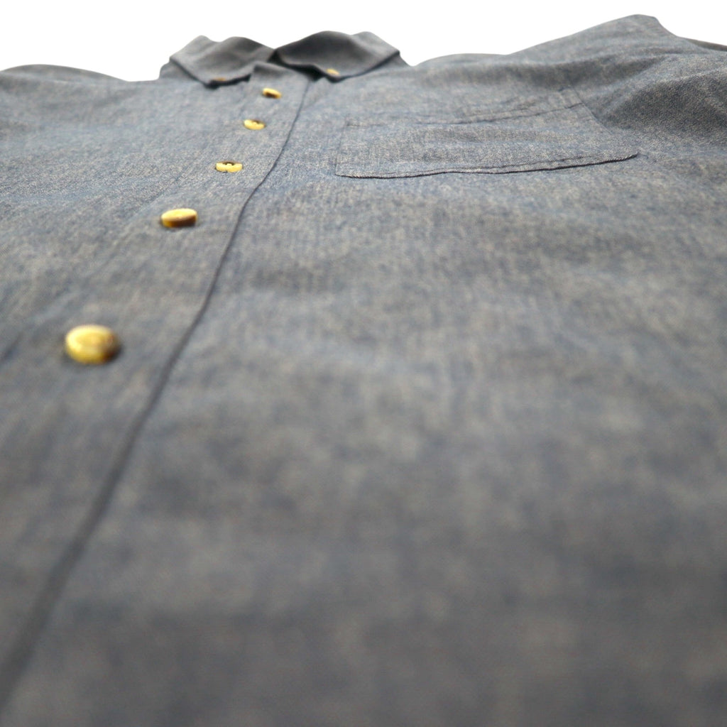 L.L.Bean 00s Chambray Button Down Shirt, Large, Blue Cotton, DUG3