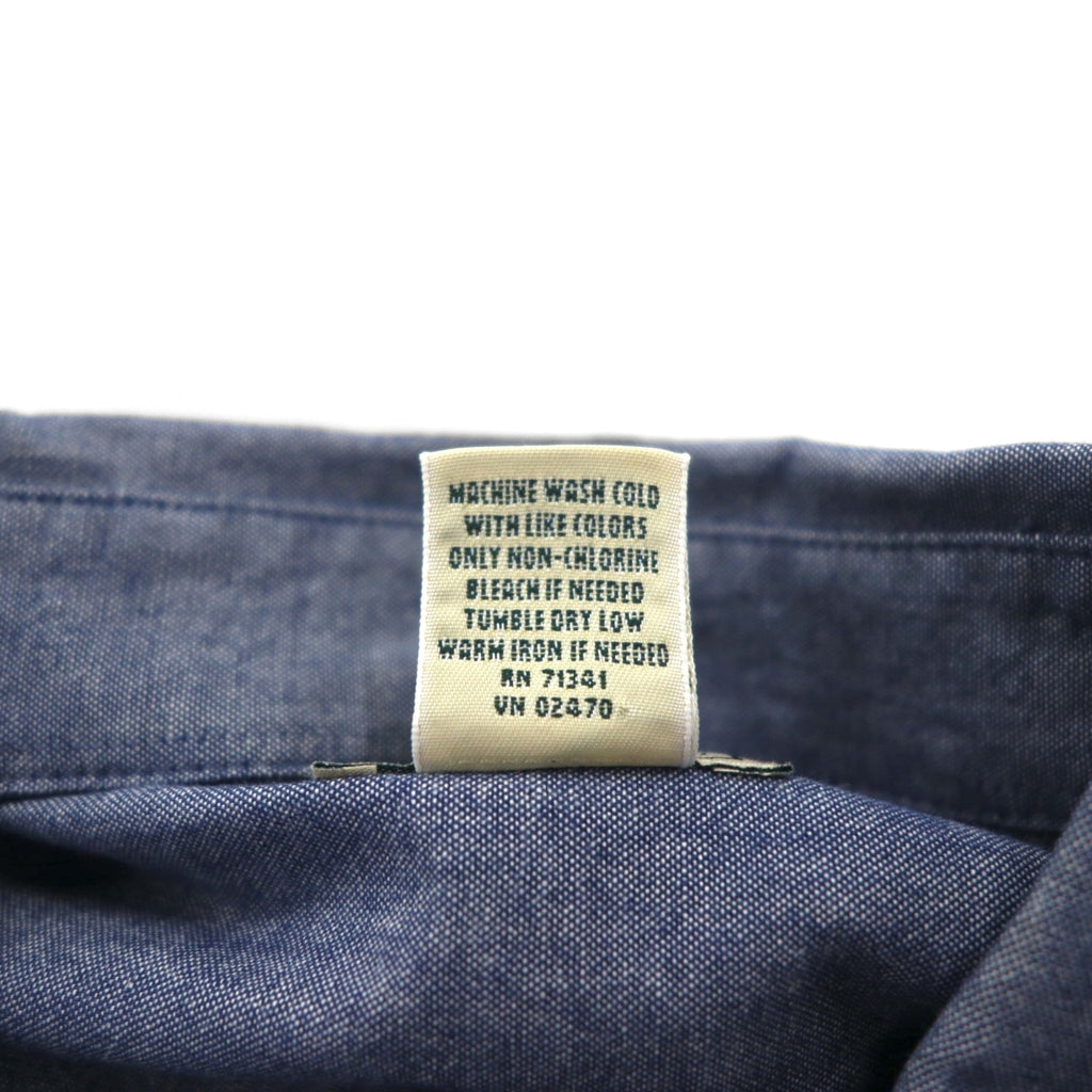 L.L.Bean 00s Chambray Button Down Shirt, Large, Blue Cotton, DUG3