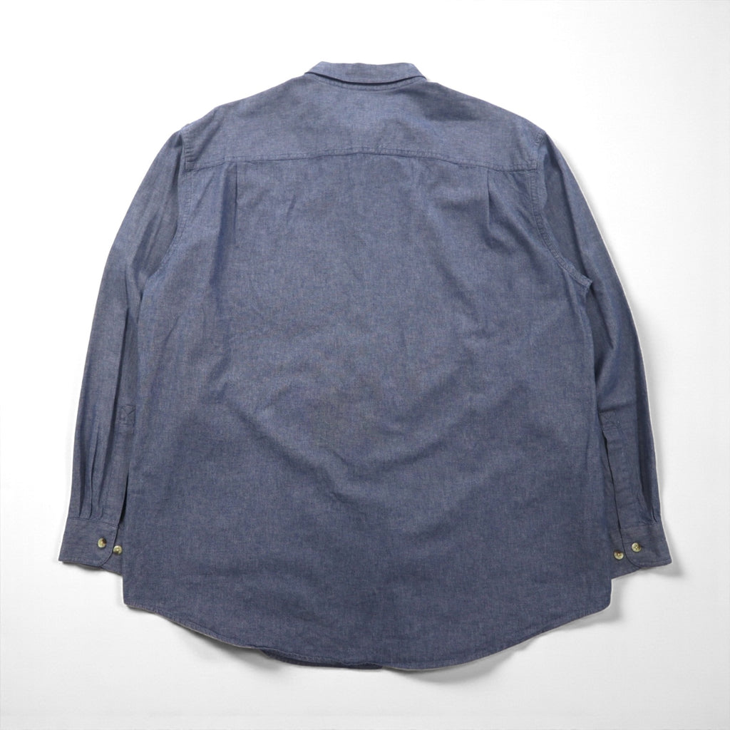 L.L.Bean 00s Chambray Button Down Shirt, Large, Blue Cotton, DUG3