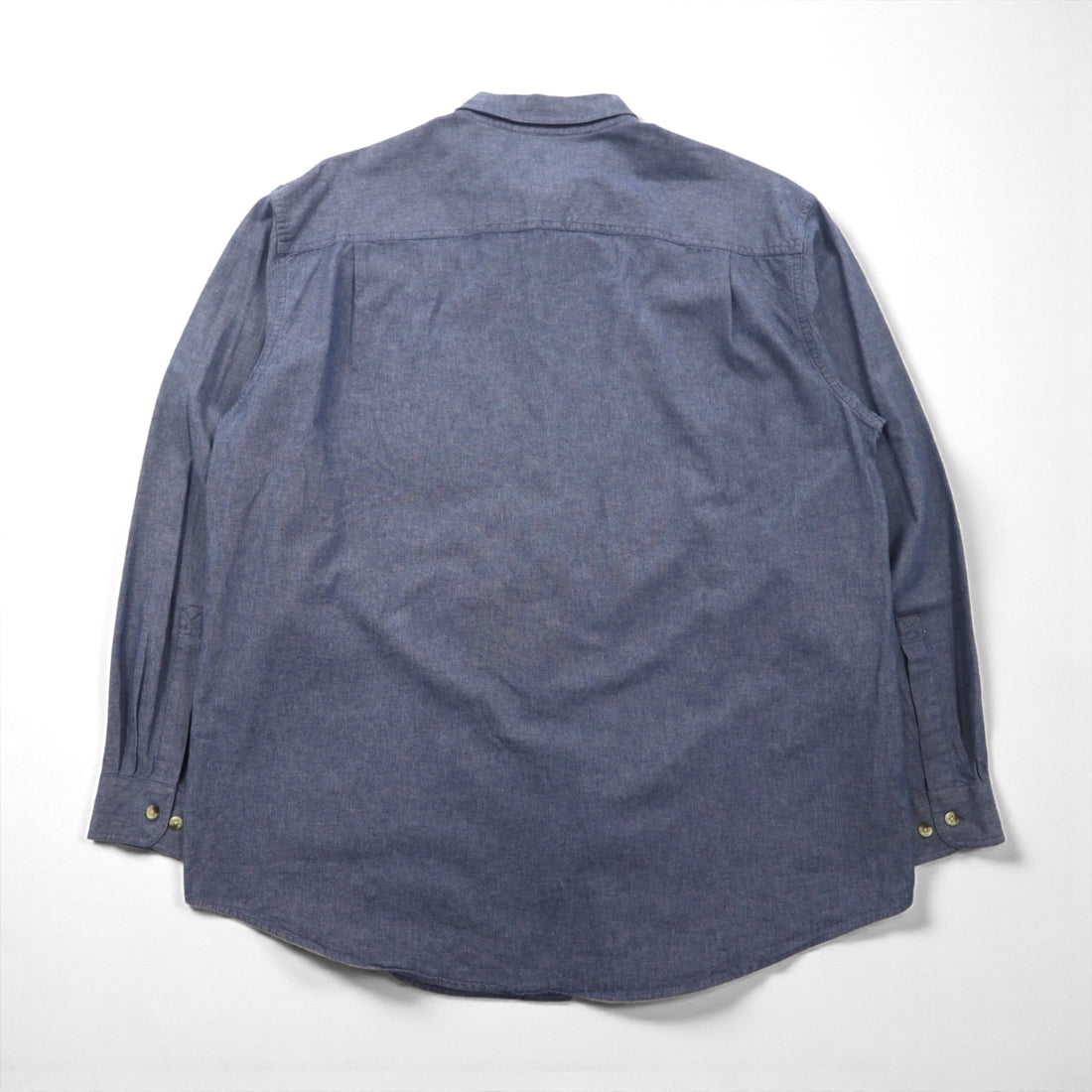 L.L.Bean 00s Chambray Button Down Shirt, Large, Blue Cotton, DUG3