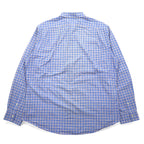 POLO RALPH LAUREN Big Size Wide Collar Dress Shirt XXL Blue Check Cotton Stretch Small Pony