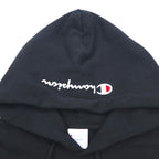 Champion Pullover Sweatshirt Hoodie M Black Cotton Big Logo C3-R101