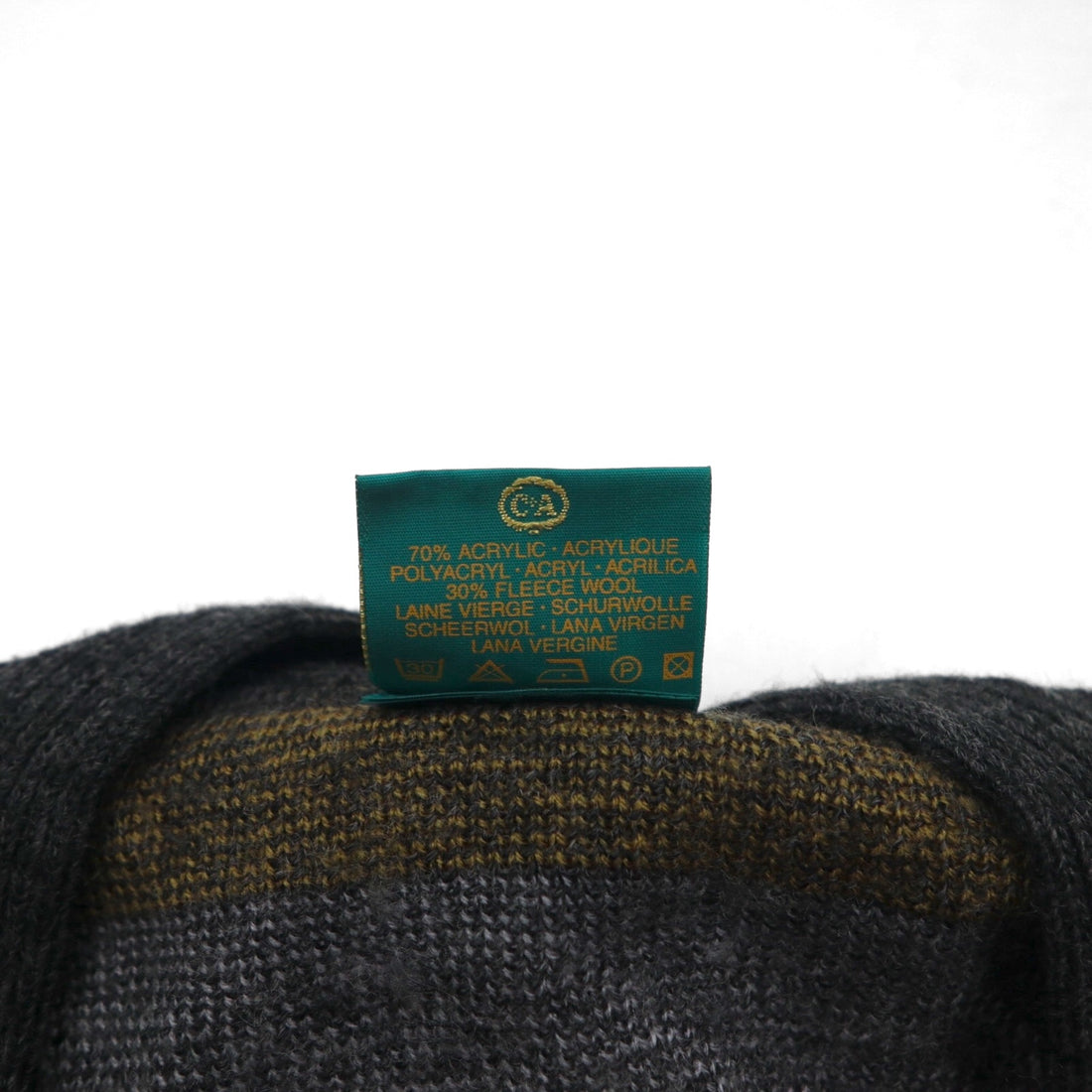 Vintage Jacquard Cardigan Canda ウール ニット カーディガン XL マルチカラー 総柄