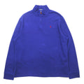 POLO RALPH LAUREN Half-Zip Sweatshirt L Blue Cotton ESTATE RIB Small Pony Embroidery