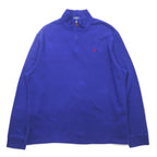 POLO RALPH LAUREN Half-Zip Sweatshirt L Blue Cotton ESTATE RIB Small Pony Embroidery