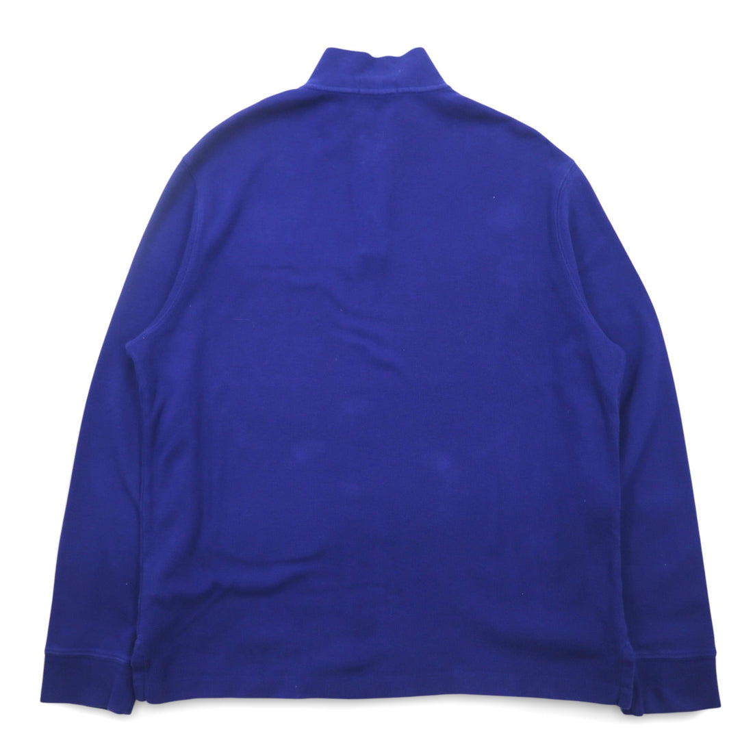 POLO RALPH LAUREN Half-Zip Sweatshirt L Blue Cotton ESTATE RIB Small Pony Embroidery