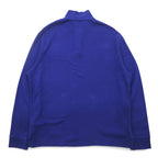 POLO RALPH LAUREN Half-Zip Sweatshirt L Blue Cotton ESTATE RIB Small Pony Embroidery
