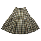 GIVENCHY 80年代 オールド プリーツスカート M ブラウン チェック ウール 日本製