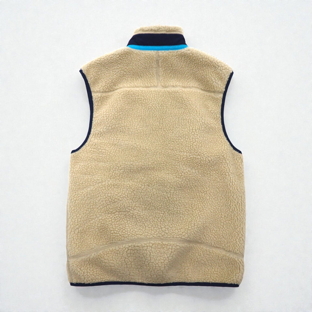 Patagonia クラシック レトロ X Classic RetroX Vest ボア フリースベスト S ナチュラル × ネイビー 23047