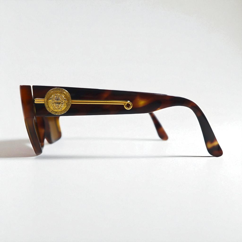 Gianni Versace スクエア ウェリントン サングラス ベッコウ メデューサ MOD.372/DM イタリア製