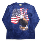 THE MOUNTAIN ロングスリーブTシャツ ロンT XXL ネイビー USA タイダイ 星条旗 イーグル メキシコ製