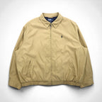 Polo Ralph Lauren 90s Swing Top Harrington Jacket, XL, Beige, Chin Strap, Small Pony Embroidery